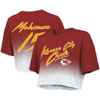 Женская укороченная футболка с именем и номером игрока Majestic Threads Патрика Махоумса, красно-белая, Kansas City Chie