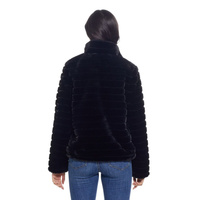 Женская куртка из искусственного меха с рифленой отделкой Weathercast Weathercast, черный