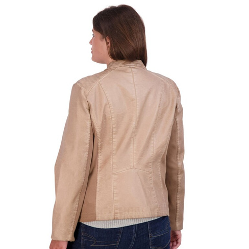 Гоночная куртка из искусственной кожи Sebby Collection больших размеров Sebby Collection, темно-бежевый
