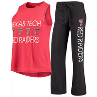 Женский комплект для сна с майкой и брюками Concepts Sport Red/Black Texas Tech Red Raiders Team