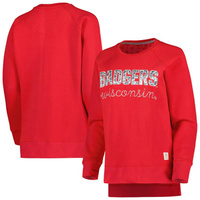 Женский пуловер реглан с принтом Pressbox Red Wisconsin Badgers Steamboat и животным толстовка