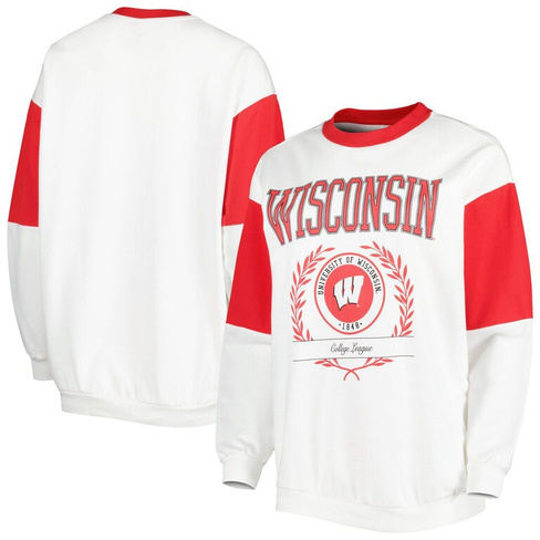 Женский пуловер-свитшот Gameday Couture White Wisconsin Badgers It's A Vibe с длинным рукавом