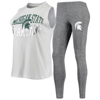 Женский комплект для сна, темно-серый/белый, Michigan State Spartans, майка и леггинсы Concepts Sport