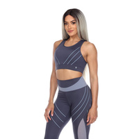 Женский спортивный бюстгальтер из сетки с вырезом на спине WM Fashion, синий