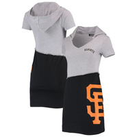 Женское платье с капюшоном San Francisco Giants серо-черного цвета с эффектом жареной кожи