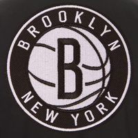 Женская черная куртка больших размеров на кнопках из поли-твила JH Design Brooklyn Nets