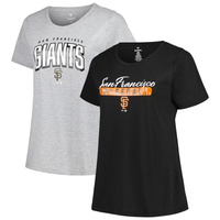 Женский комплект футболок больших размеров San Francisco Giants черного/серого цвета Хизер