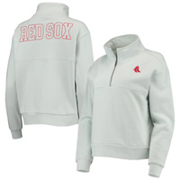 Женский голубой пуловер с молнией до четверти с двумя ударами The Wild Collective Boston Red Sox