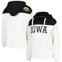 Женский пуловер с капюшоном с кокеткой Pressbox белого/черного цвета Iowa Hawkeyes Chicago 2-Hit