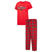 Женский комплект для сна, красная/черная футболка и брюки со значком «Чикаго Блэкхокс» Concepts Sport