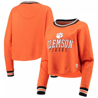 Женский укороченный пуловер Pressbox Orange Clemson Tigers Cali Cosy реглан свитшот