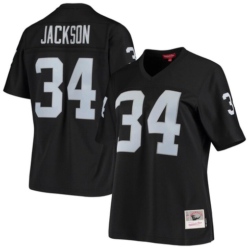 Женская черная футболка Mitchell & Ness Bo Jackson Las Vegas Raiders 1988 Legacy Replica