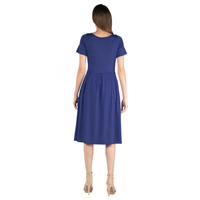 Женское платье миди с короткими рукавами и карманами 24seven Comfort Apparel 24Seven Comfort Apparel, лиловый
