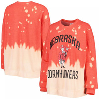 Женский свитшот Gameday Couture Scarlet Nebraska Huskers Twice As Nice с выцветшим пуловером Dip-Dye