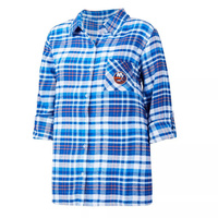 Женская фланелевая ночная рубашка на пуговицах с рукавом три четверти, на пуговицах, Mainstay, Royal New York Islanders