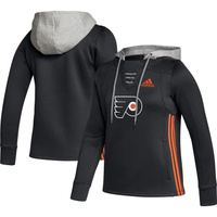 Женская черная толстовка с капюшоном adidas Philadelphia Flyers Skate Lace Primeblue Team adidas