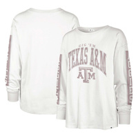 Женская белая футболка с длинными рукавами '47 Texas A&M Aggies SOA 3-Hit