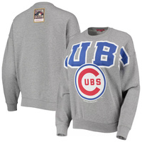 Женский легкий пуловер с логотипом Mitchell & Ness Heathered Grey Chicago Cubs Cooperstown Collection, толстовка с логот
