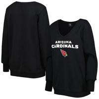 Черный женский пуловер с v-образным вырезом и пайетками Cuce Arizona Cardinals