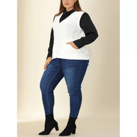 Плюс размер вязаный свитер жилет для женщин карманный кардиган без рукавов на пуговицах жилеты верхняя одежда Agnes Orin