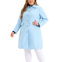 Женские зимние модные пальто больших размеров, однобортное длинное бушлат Agnes Orinda, темно-синий