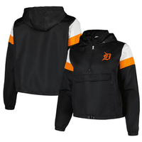Женская черная куртка-анорак больших размеров Detroit Tigers с молнией четверть размера