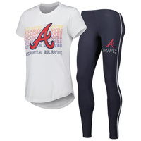 Женские футболки и леггинсы Concepts Sport, темно-серый/белый комплект для сна Atlanta Braves Sonata