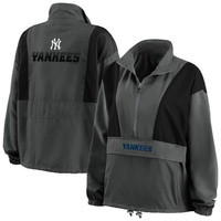 Женская одежда Erin Andrews Темно-серая складная куртка с молнией до половины New York Yankees
