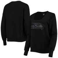 Черный женский пуловер с квадратным вырезом Cuce Seattle Seahawks Winners