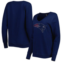 Женский пуловер с глубоким v-образным вырезом Cuce New England Patriots темно-синего цвета