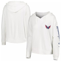 Женская футболка Concepts Sport White Washington Capitals Accord Hacci с капюшоном и длинными рукавами