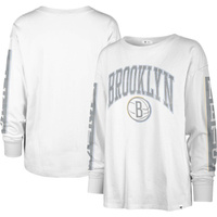 Женская белая футболка с длинным рукавом '47 Brooklyn Nets City Edition SOA