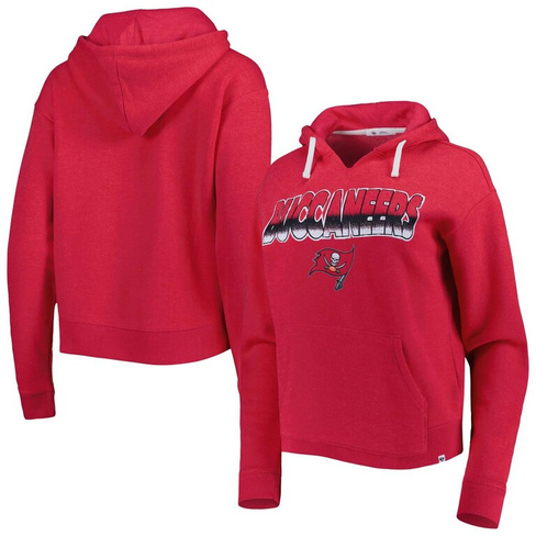 Женский пуловер с капюшоном '47 Red Tampa Bay Buccaneers Color Rise Kennedy Notch Neck