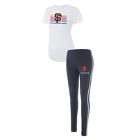 Женская футболка Concepts Sport угольного/белого цвета с футболкой и леггинсами San Francisco Giants Sonata для сна