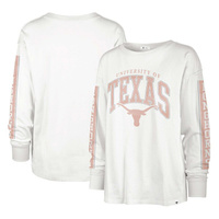 Женская белая футболка с длинными рукавами '47 Texas Longhorns SOA 3-Hit