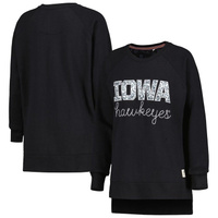 Женский пуловер с принтом реглан черного цвета Iowa Hawkeyes с животным принтом Pressbox, толстовка