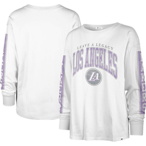 Женская белая футболка с длинным рукавом '47 Los Angeles Lakers City Edition SOA