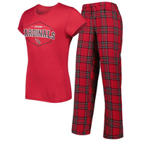 Женский комплект для сна с футболкой и брюками Concepts Sport Cardinal/черный Arizona Cardinals Badge