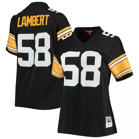 Женская черная футболка Mitchell & Ness Jack Lambert Pittsburgh Steelers Legacy Replica Player