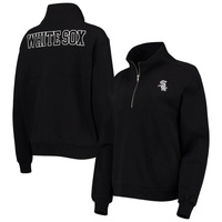 Женский черный пуловер с молнией до четверти с двумя карманами The Wild Collective Chicago White Sox