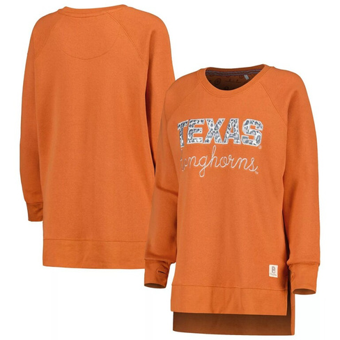 Женский пуловер реглан с принтом Pressbox Texas Orange Texas Longhorns, пуловер с принтом животных, толстовка