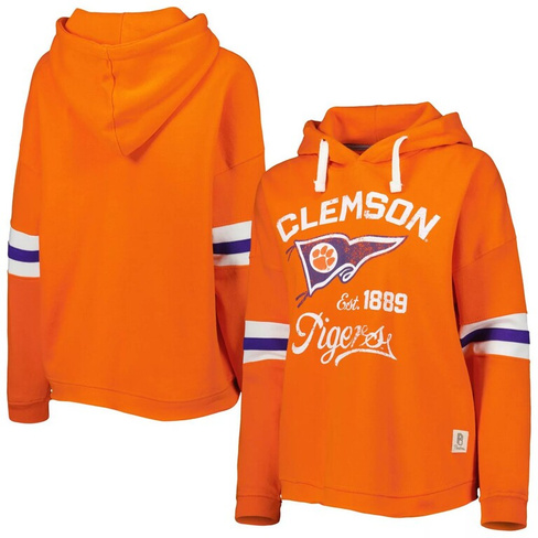 Женский пуловер с капюшоном для прессы оранжевого цвета Clemson Tigers Super Pennant