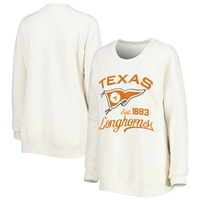 Женский пуловер Pressbox кремового цвета Texas Longhorns Old Standard Pennant Knobi реглан, толстовка