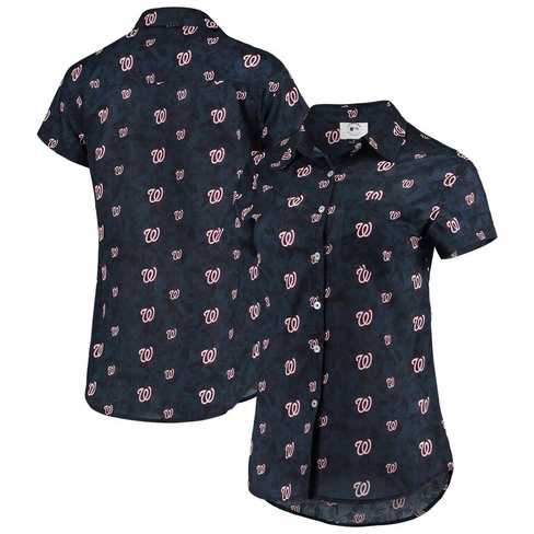 Женская рубашка на пуговицах с цветочным принтом FOCO Washington Nationals