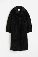 Пальто H&M Teddy Fleece, черный