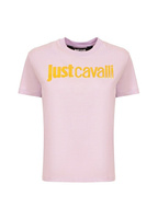 Белая женская футболка с круглым вырезом с принтом Just Cavalli