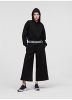 Однотонный черный женский свитшот с круглым вырезом Karl Lagerfeld