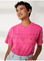 Розовая женская футболка с круглым вырезом Chıara Ferragnı