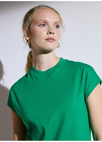 Зеленая женская футболка с круглым вырезом Brooks Brothers