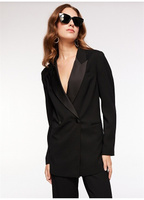 Двубортный женский пиджак черного цвета Fabrika